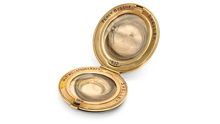 A locket with locks of Mary Wollstonecraft Shelley's and Percy Bysshe Shelley's hair.